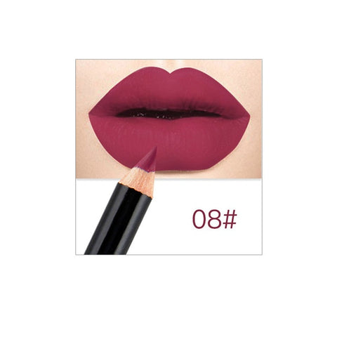 12 Color Matte Lip Liner Lipstick Pen Long Lasting Pigments Waterproof No Blooming Smooth Soft Makeup Tool Lips Contour Lipliner