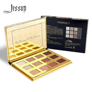 Jessup 12 colors Eyeshadow Palette Long-lasting Natural Cosmetic Make up Eyeshadow High Pigmented Earth