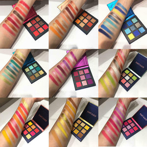 Yellow Glazed Makeup Eyeshadow Pallete Makeup Brushes Shimmer Pigmented 9 Color Eye Shadow Palette Make Up Palette Long-lasting