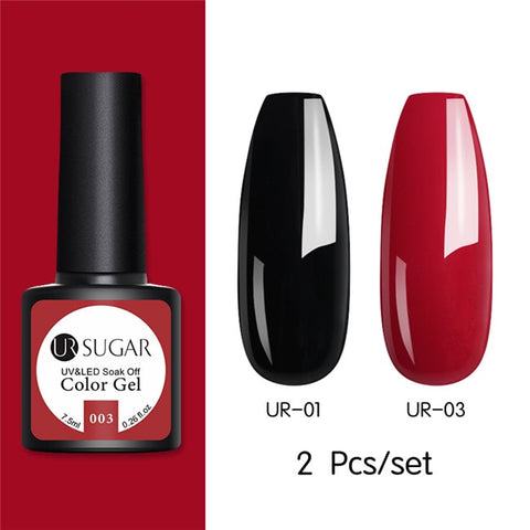 UR SUGAR Glitter UV Gel Nail Polish Set Nude Color Series Led Nail Gel Varnish Semi Permanent Nail Lacquer Sequins Gel 2pcs/set