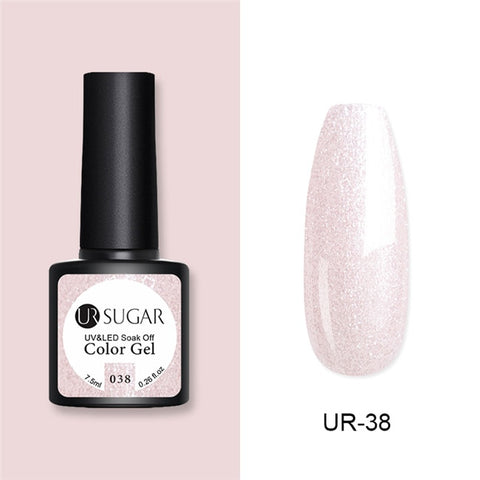 UR SUGAR Glitter UV Gel Nail Polish Set Nude Color Series Led Nail Gel Varnish Semi Permanent Nail Lacquer Sequins Gel 2pcs/set