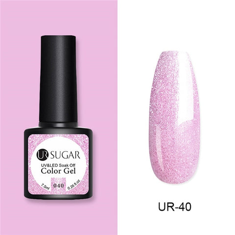 UR SUGAR Glitter UV Gel Nail Polish Set Nude Color Series Led Nail Gel Varnish Semi Permanent Nail Lacquer Sequins Gel 2pcs/set