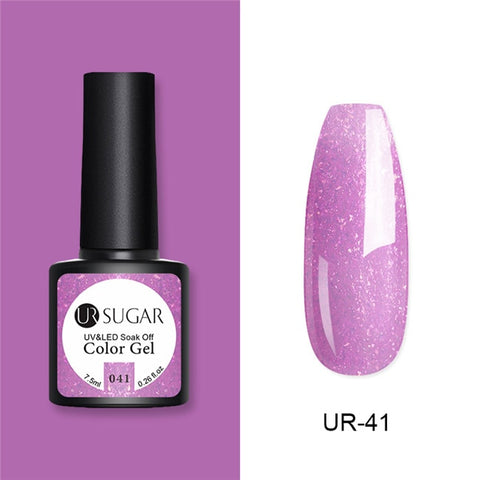 UR SUGAR Glitter UV Gel Nail Polish Set Nude Color Series Led Nail Gel Varnish Semi Permanent Nail Lacquer Sequins Gel 2pcs/set