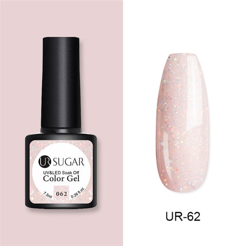 UR SUGAR Glitter UV Gel Nail Polish Set Nude Color Series Led Nail Gel Varnish Semi Permanent Nail Lacquer Sequins Gel 2pcs/set