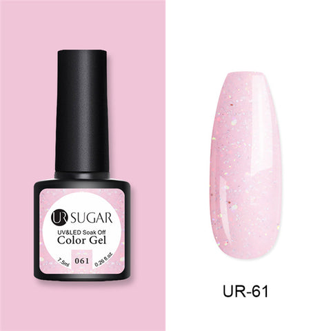 UR SUGAR Glitter UV Gel Nail Polish Set Nude Color Series Led Nail Gel Varnish Semi Permanent Nail Lacquer Sequins Gel 2pcs/set