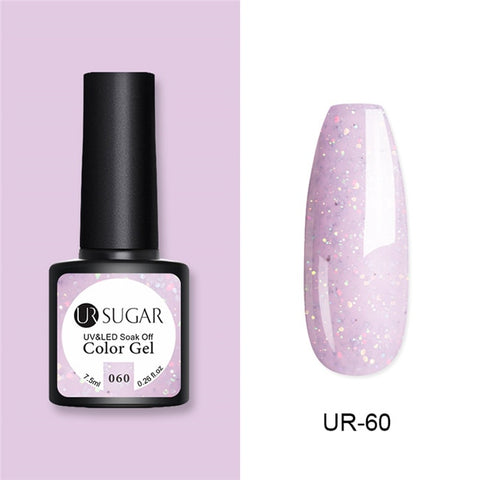 UR SUGAR Glitter UV Gel Nail Polish Set Nude Color Series Led Nail Gel Varnish Semi Permanent Nail Lacquer Sequins Gel 2pcs/set