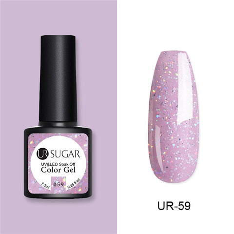 UR SUGAR Glitter UV Gel Nail Polish Set Nude Color Series Led Nail Gel Varnish Semi Permanent Nail Lacquer Sequins Gel 2pcs/set
