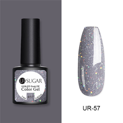 UR SUGAR Glitter UV Gel Nail Polish Set Nude Color Series Led Nail Gel Varnish Semi Permanent Nail Lacquer Sequins Gel 2pcs/set