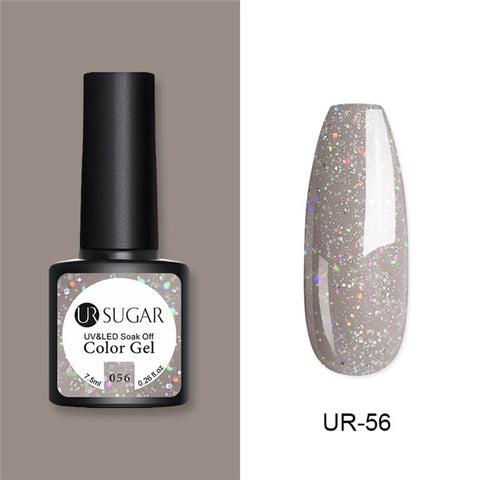UR SUGAR Glitter UV Gel Nail Polish Set Nude Color Series Led Nail Gel Varnish Semi Permanent Nail Lacquer Sequins Gel 2pcs/set
