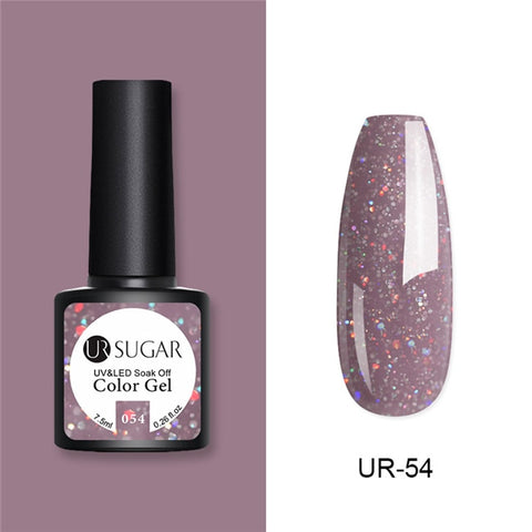 UR SUGAR Glitter UV Gel Nail Polish Set Nude Color Series Led Nail Gel Varnish Semi Permanent Nail Lacquer Sequins Gel 2pcs/set