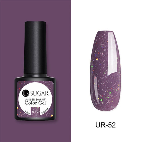 UR SUGAR Glitter UV Gel Nail Polish Set Nude Color Series Led Nail Gel Varnish Semi Permanent Nail Lacquer Sequins Gel 2pcs/set