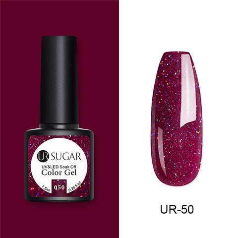 UR SUGAR Glitter UV Gel Nail Polish Set Nude Color Series Led Nail Gel Varnish Semi Permanent Nail Lacquer Sequins Gel 2pcs/set