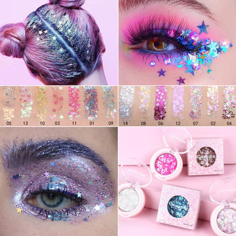 Eyeshadow Glitter Nail Hair Body Face Glitter Gel Art Flash Lasting Shimmer Eye Shadow Powder Makeup Waterproof Cosmetic TSLM2