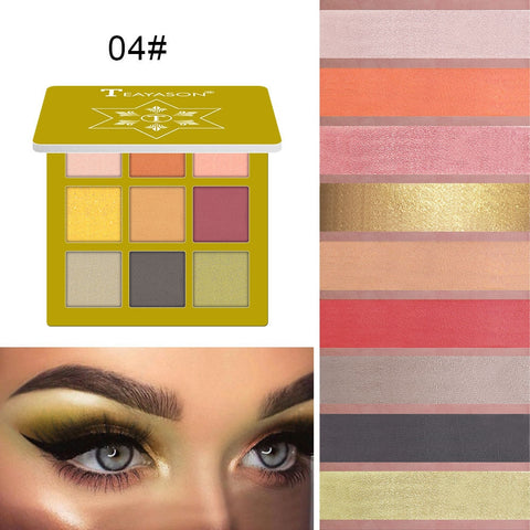 New Nude Warm Earth Color Eyeshadow Powder Makeup Palette Matte Shimmer Eye Pigmented Powder Make Up 9 Colors Eyeshadow