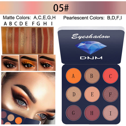 New Nude Warm Earth Color Eyeshadow Powder Makeup Palette Matte Shimmer Eye Pigmented Powder Make Up 9 Colors Eyeshadow