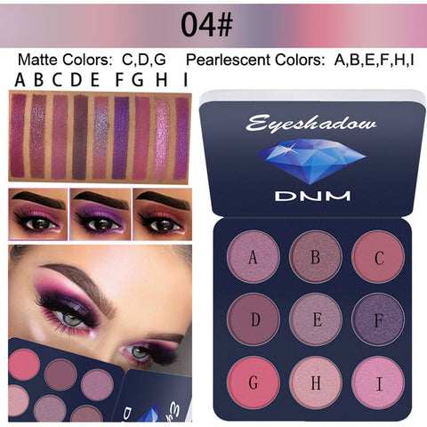 New Nude Warm Earth Color Eyeshadow Powder Makeup Palette Matte Shimmer Eye Pigmented Powder Make Up 9 Colors Eyeshadow