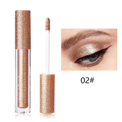 Miss Rose Dazzle Single Liquid Eye Shadow Tint Shimmer Make Up Waterproof Glitter Eyeshadow Shine Eye Metallic Cosmetics