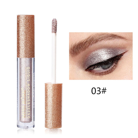 Miss Rose Dazzle Single Liquid Eye Shadow Tint Shimmer Make Up Waterproof Glitter Eyeshadow Shine Eye Metallic Cosmetics