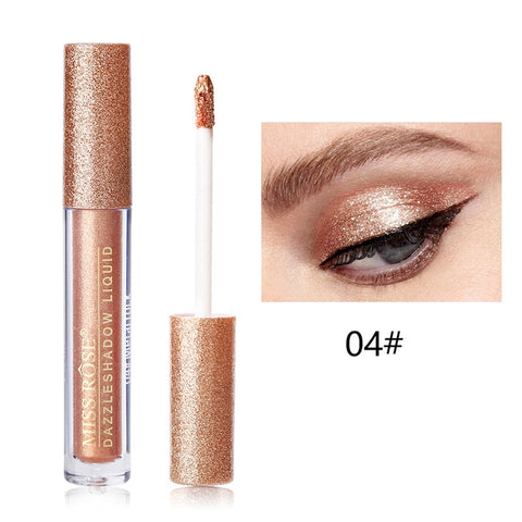 Miss Rose Dazzle Single Liquid Eye Shadow Tint Shimmer Make Up Waterproof Glitter Eyeshadow Shine Eye Metallic Cosmetics