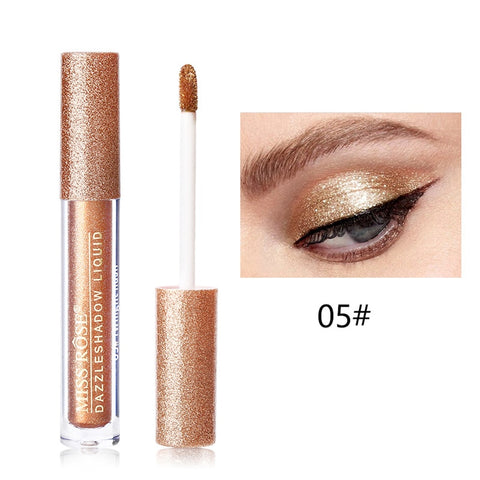 Miss Rose Dazzle Single Liquid Eye Shadow Tint Shimmer Make Up Waterproof Glitter Eyeshadow Shine Eye Metallic Cosmetics