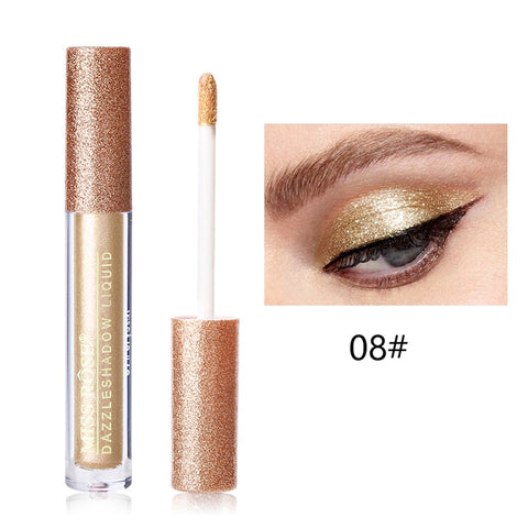 Miss Rose Dazzle Single Liquid Eye Shadow Tint Shimmer Make Up Waterproof Glitter Eyeshadow Shine Eye Metallic Cosmetics