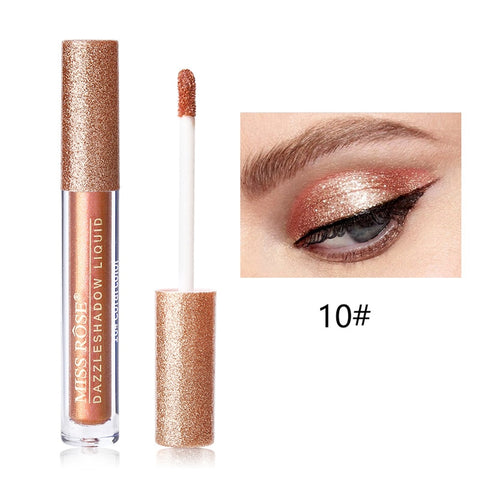 Miss Rose Dazzle Single Liquid Eye Shadow Tint Shimmer Make Up Waterproof Glitter Eyeshadow Shine Eye Metallic Cosmetics