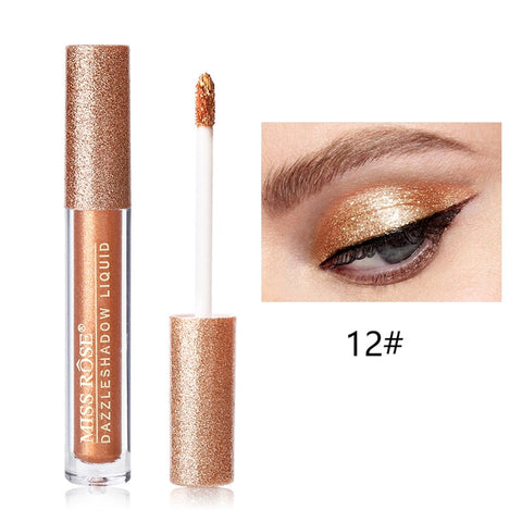 Miss Rose Dazzle Single Liquid Eye Shadow Tint Shimmer Make Up Waterproof Glitter Eyeshadow Shine Eye Metallic Cosmetics