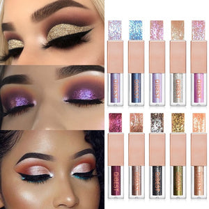 15 Colors Eyeshadow Glitter Liquid Easy To Wear Makeup Long Lasting Eyes Glow Shimmer Shiny Pigments Make Up Eye Shadow