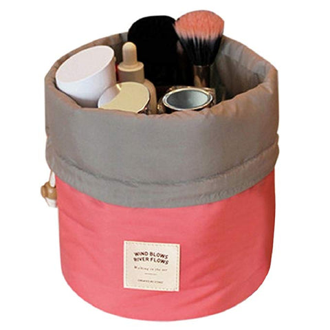 1pc Round Drawstring MakeUp Accessory Cosmetic Travel Toiletry Bag Easy To Carry Women Beauty Cosmetics Tools 2 Colors