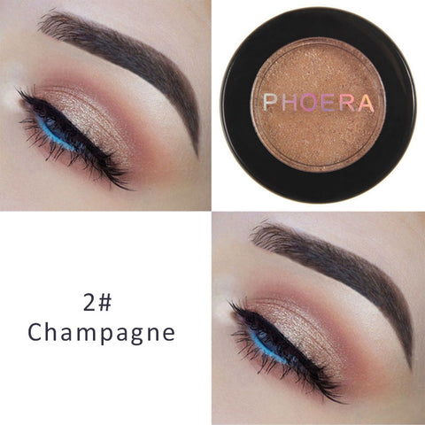 PHOERA Metal Eyeshadow Makeup Palette Nude Red Black Color Glitter Eye Shadow Natural Eyes Make Up maquillage TSLM2