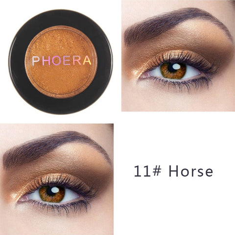 PHOERA Metal Eyeshadow Makeup Palette Nude Red Black Color Glitter Eye Shadow Natural Eyes Make Up maquillage TSLM2