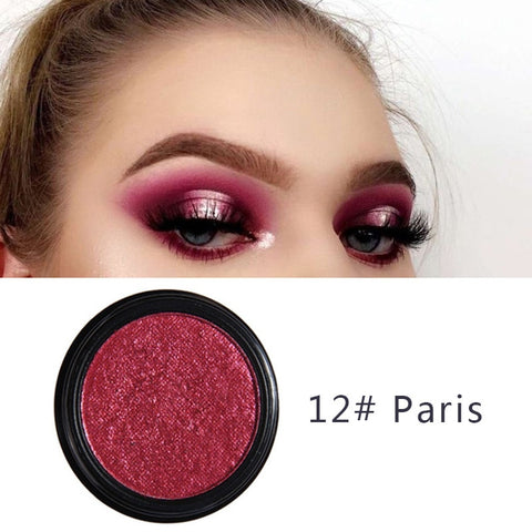 PHOERA Metal Eyeshadow Makeup Palette Nude Red Black Color Glitter Eye Shadow Natural Eyes Make Up maquillage TSLM2