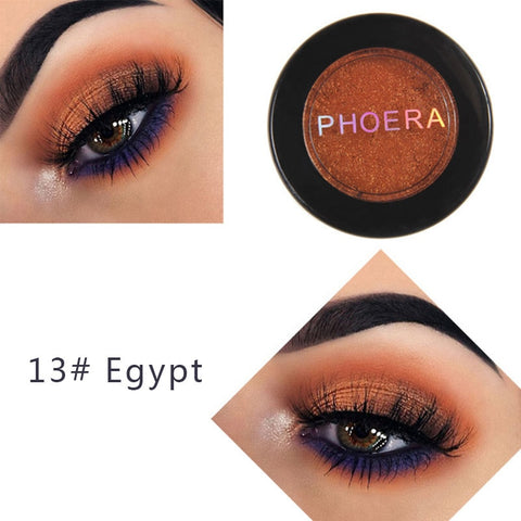 PHOERA Metal Eyeshadow Makeup Palette Nude Red Black Color Glitter Eye Shadow Natural Eyes Make Up maquillage TSLM2