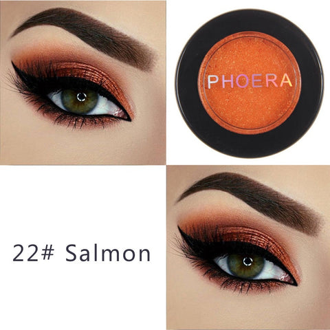 PHOERA Metal Eyeshadow Makeup Palette Nude Red Black Color Glitter Eye Shadow Natural Eyes Make Up maquillage TSLM2