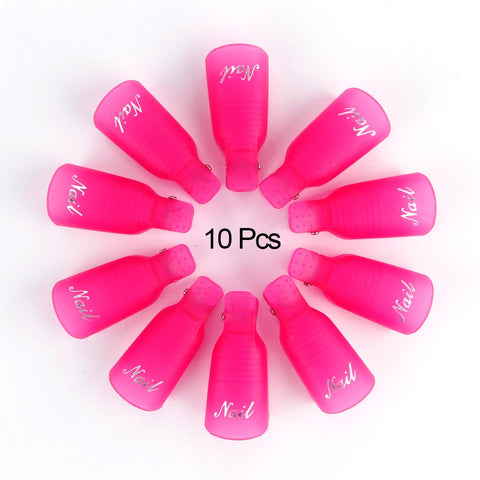 10PCS Plastic Nail Art Soak Off Cap Clip UV Gel Polish Remover Wrap Tool Nail Art Tips for Fingers Nail Polish Remover Nail Tool