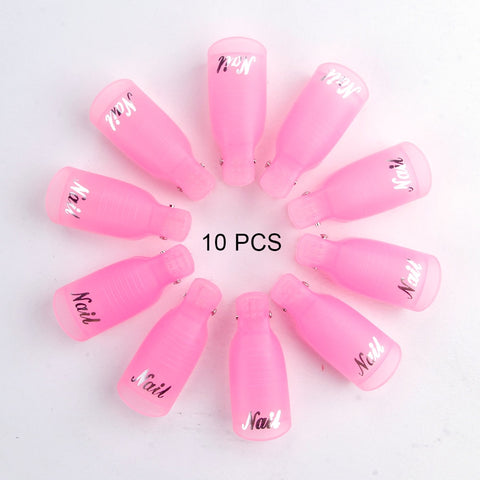 10PCS Plastic Nail Art Soak Off Cap Clip UV Gel Polish Remover Wrap Tool Nail Art Tips for Fingers Nail Polish Remover Nail Tool