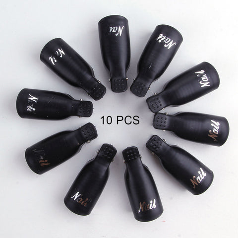 10PCS Plastic Nail Art Soak Off Cap Clip UV Gel Polish Remover Wrap Tool Nail Art Tips for Fingers Nail Polish Remover Nail Tool