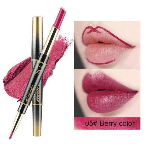 Nude Color 2 In 1 Double-end Lip liner Pencil Waterproof Sexy Lipstick Long-lasting Women Makeup Tools