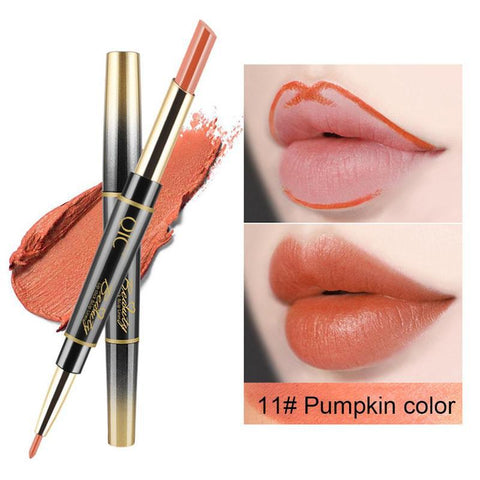 Nude Color 2 In 1 Double-end Lip liner Pencil Waterproof Sexy Lipstick Long-lasting Women Makeup Tools