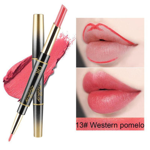 Nude Color 2 In 1 Double-end Lip liner Pencil Waterproof Sexy Lipstick Long-lasting Women Makeup Tools