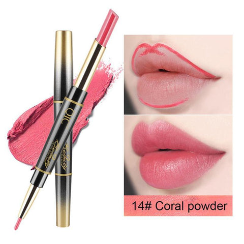 Nude Color 2 In 1 Double-end Lip liner Pencil Waterproof Sexy Lipstick Long-lasting Women Makeup Tools