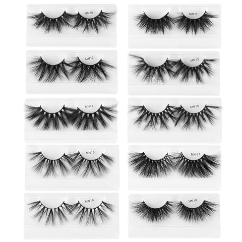 1 Pair 27MM Lashes 3D Mink Hair False Eyelashes Long Wispies Multilayers Fluffy Eyelashes Cruelty-free Handmade 30mm Lashes