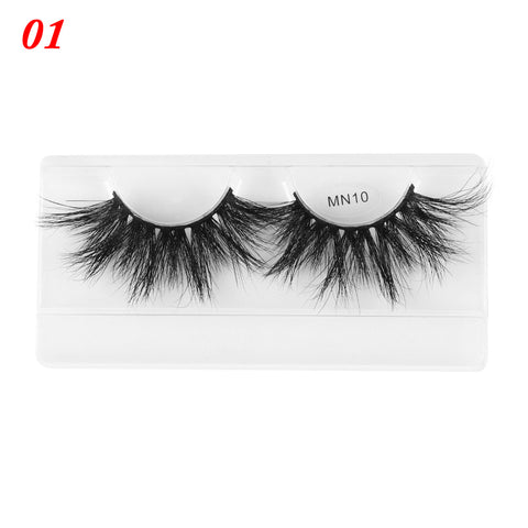 1 Pair 27MM Lashes 3D Mink Hair False Eyelashes Long Wispies Multilayers Fluffy Eyelashes Cruelty-free Handmade 30mm Lashes