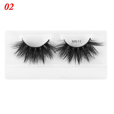 1 Pair 27MM Lashes 3D Mink Hair False Eyelashes Long Wispies Multilayers Fluffy Eyelashes Cruelty-free Handmade 30mm Lashes