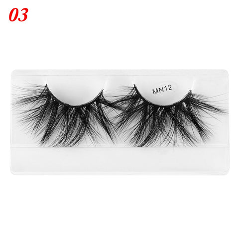 1 Pair 27MM Lashes 3D Mink Hair False Eyelashes Long Wispies Multilayers Fluffy Eyelashes Cruelty-free Handmade 30mm Lashes