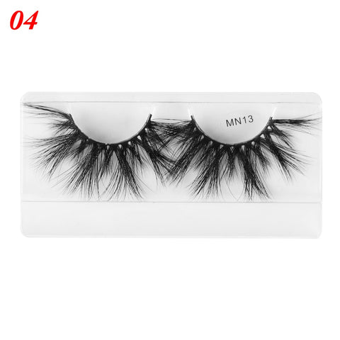 1 Pair 27MM Lashes 3D Mink Hair False Eyelashes Long Wispies Multilayers Fluffy Eyelashes Cruelty-free Handmade 30mm Lashes