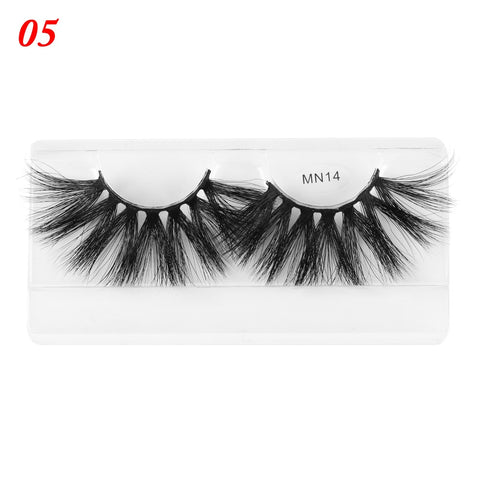 1 Pair 27MM Lashes 3D Mink Hair False Eyelashes Long Wispies Multilayers Fluffy Eyelashes Cruelty-free Handmade 30mm Lashes