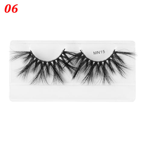 1 Pair 27MM Lashes 3D Mink Hair False Eyelashes Long Wispies Multilayers Fluffy Eyelashes Cruelty-free Handmade 30mm Lashes