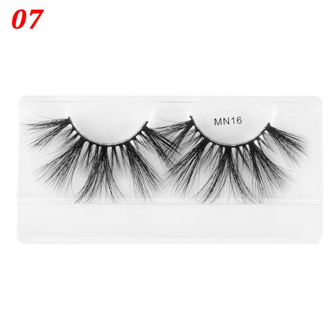 1 Pair 27MM Lashes 3D Mink Hair False Eyelashes Long Wispies Multilayers Fluffy Eyelashes Cruelty-free Handmade 30mm Lashes