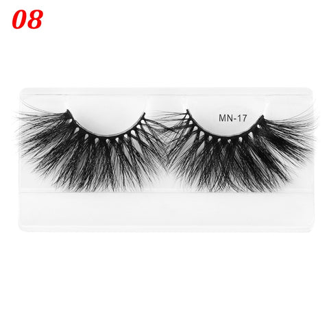 1 Pair 27MM Lashes 3D Mink Hair False Eyelashes Long Wispies Multilayers Fluffy Eyelashes Cruelty-free Handmade 30mm Lashes